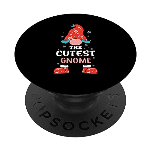 family clothing Christmas family christmas cutest gnome PopSockets Swappable PopGrip, Black