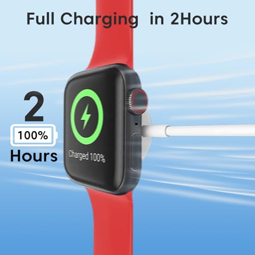 Image of Sounce Magnetic USB Type-C Smart Watch Charging Cable, Wireless Magnetic Fast Charger Compatible with Watch Series Ultra 2 /Ultra, Series 9 /8 /7 /6 /5 /4 /3 /2 & SE /SE2, 1m (3.3ft) - White
