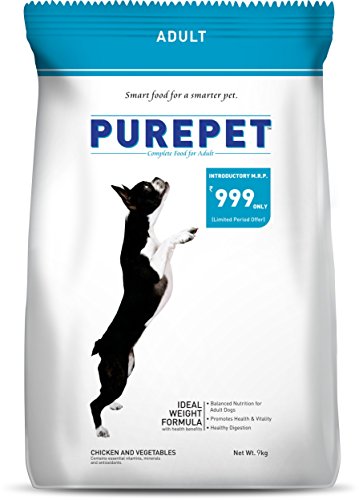 Image of Purepet Chicken and Vegetable Adult Dry Dog Food - 9kg & Wet Cat Food, Real Tuna and Chicken Liver in Gravy, 24 Pouches (24 x 70g) & 100% Vegeterian Biscuit,Dog Treats- Jar, 905g