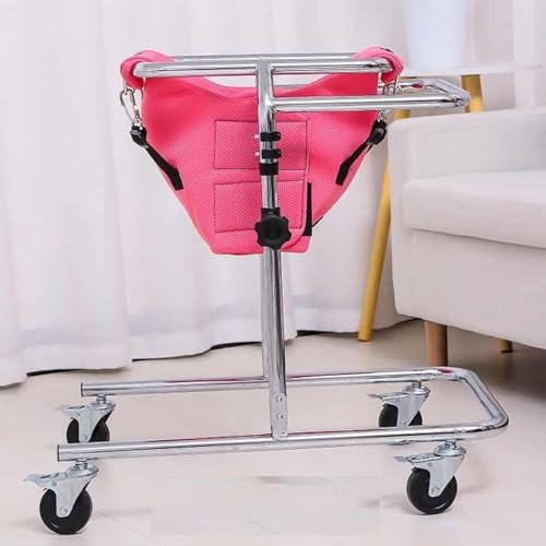 Portable Children Rollator Walker, Kids Rehabilitation Standing Frame with Tire Wheels and Sea, Adjustable Height Rolling Walking Aid for 31.5-47.2in Disabled