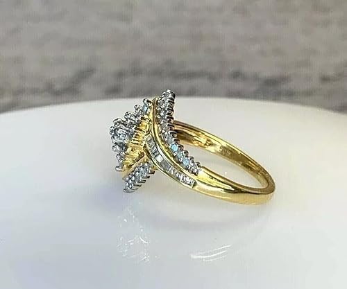 Purvika Jewels 3.50 Ct Marquise Shape Lab Created Diamond Cluster Ring, 14K White Gold Finish