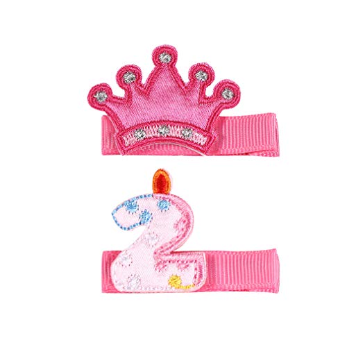 Horquillas para el pelo de cumpleaños para bebés, horquillas para el pelo para niñas, corona de pastel, horquillas para niñas JBC34, talla única