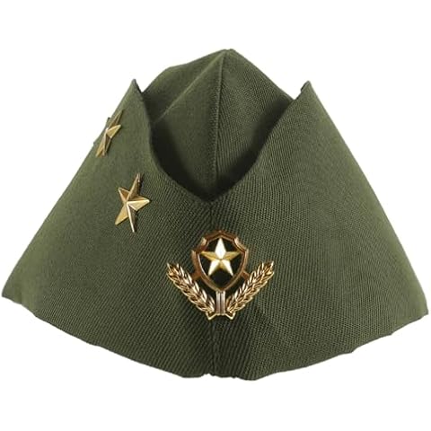 BESTOYARD Nautical Sailor Hat Three Stars Wheat Stewardess Hat Airline Beret Adult Costume Accessory Halloween Cosplay Costume (Army Green) Cover