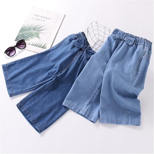 Jeans amples filles anti-compression avec taille élastique en coton 2-9 ans