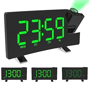 Allomn Projektionswecker Digitaluhr Grün