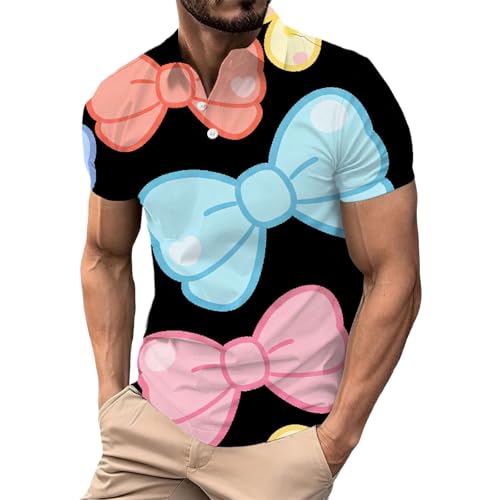 Polo manches courtes homme motif nœud coupe ajustée col élégant chic