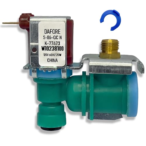 Upgraded W10238100 WPW10238100 W10498992 Refrigerator Water Inlet Valve Compatible with Whirlpool Kitchen Aid Kenmore Maytag JennAir Replacement For W11451511 W10865826 W10394076 W11482025 IMV-8100