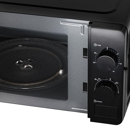 ADLER EUROPE AD 6206 Mikrowellenherd - 20L Kapazität, 700W Leistung, 6 Leistungsstufen, Auftaufunktion, Mechanische Steuerung, LED-Innenbeleuchtung, Schwarz