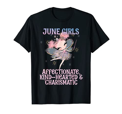 Junio Cumpleaños Princesa Hada Pelirroja Chicas Hadas Niños Camiseta