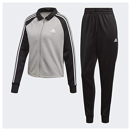Adidas dam W TS gametime träningsdräkt, medium grå heather/svart, 2XS