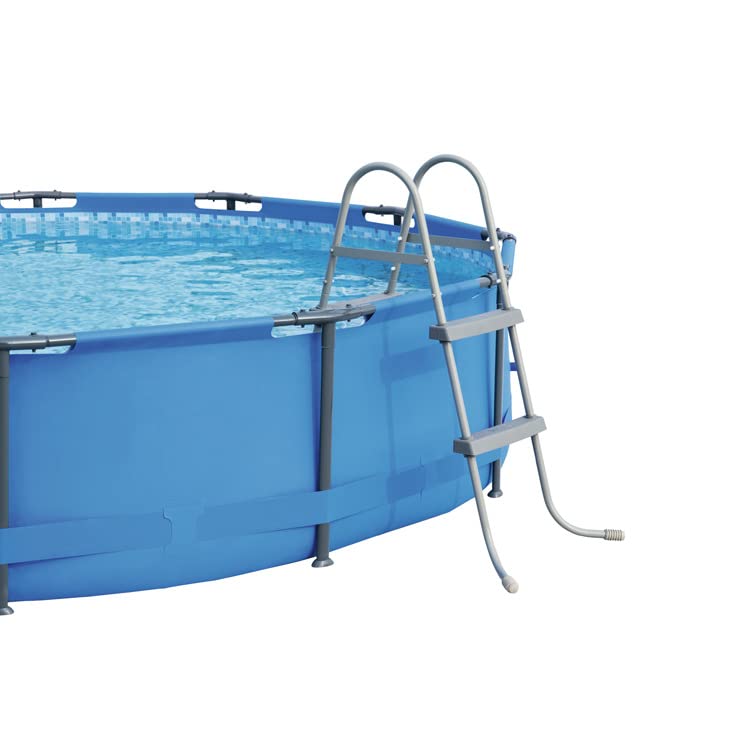 Escalera para piscina exterior con marco metálico 84 cm miniatura 4