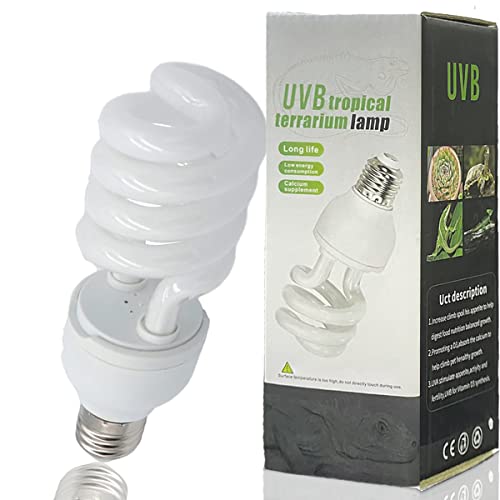 Bombillas UVB para reptiles Tortuga Bombilla para tortugas acuáticas Lámparas de terrario tropical Suplemento calcio que ahorra energía para anfibios selva tropical Lagarto serpiente (UVB5.0 26W)