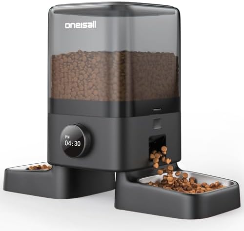 oneisall Comedero automático para Gatos 2 Tazones, 5L Comedero pa...