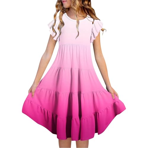 Lila Kleider für Mädchen Sommer Elegant Sommerkleid Festliche...
