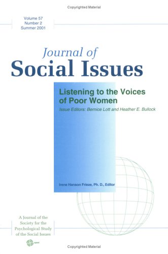 Journal of Social Issues, Listening to the Voices of Poor Women