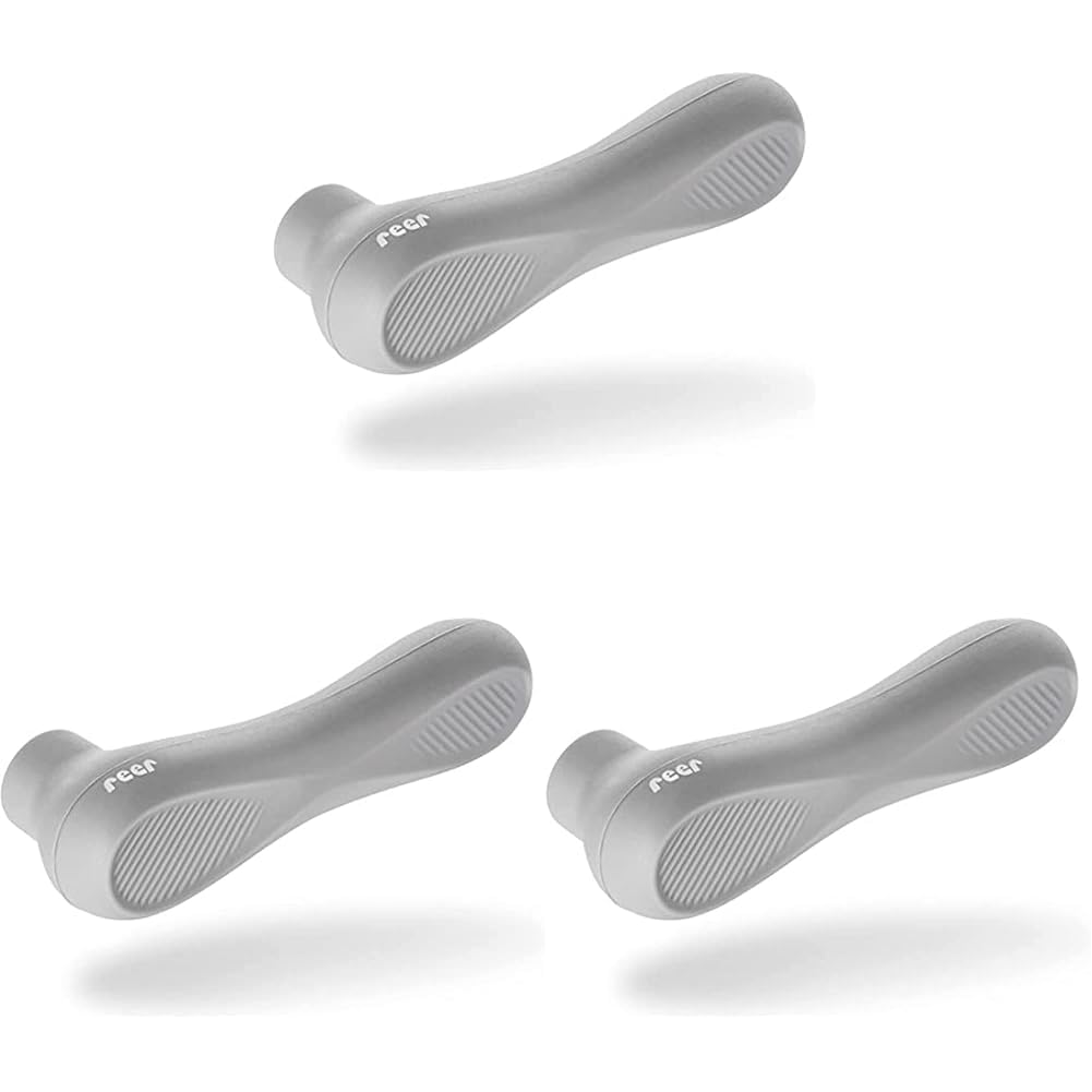 reer HandleGuard Türgriffschutz Türklinkenpuffer Türstopper gegen Stoßverletzungen an Türgriffen, grau (Packung mit 3)