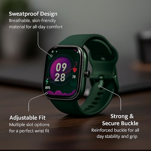Image of Kapture Straps Compatible with Redmi Watch Move, Redmi Watch Move Strap TPU Watch Straps - Quick Release Watch Bands Soft Waterproof for Men Women (Green-Black)
