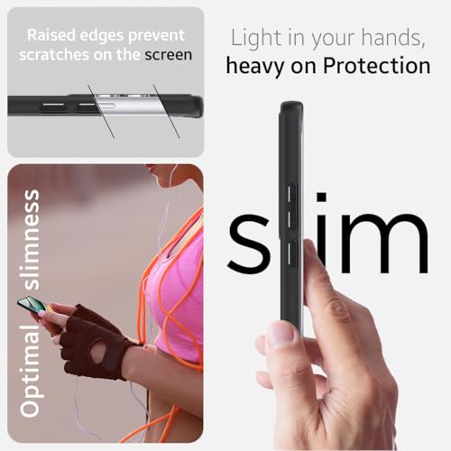 Image of KAPAVER Hybrid Clear Back Cover Case for Oppo Reno 12 | Protective Shockproof Cleare Hard PC Soft Flexible Black TPU Cover