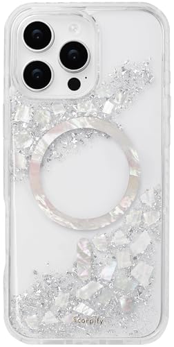Coque iPhone 14 Pro Max magnétique haut de gamme au motif nacré scintillant