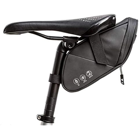 HOMPER Bicycle Saddle Bag Waterproof Cycling Saddle Bag Bicycle Bike Bag 1,5L Bike Saddle Bag Under Seat, Strap-on Cycling Wedge Bicycle Seat Pack Bag, Black Cover