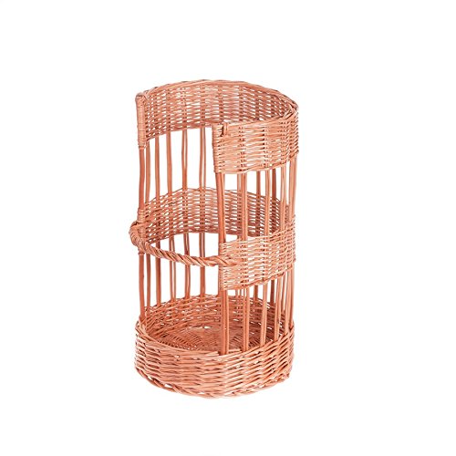 e-wicker24 Alles aus Weide Chariot,huche à pain en osier. Présentoir pour baguettes ou pain long,corbeille baguette en osier (Ø:40 H80)