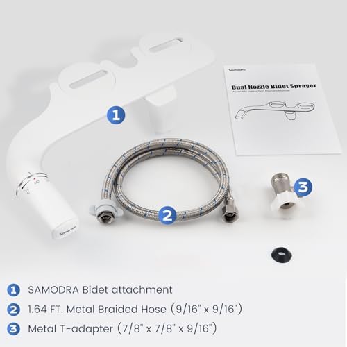 SAMODRA Ultra-Slim Hygienic Bidets Attachment for Existing Toilets - Adjustable Fresh Water Pressure Dual Nozzle (Frontal & Rear Wash) Easy to Install, Rose Gold - Image 6