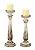 Deco 79 44410 Wood Candle Holder, Set of 2