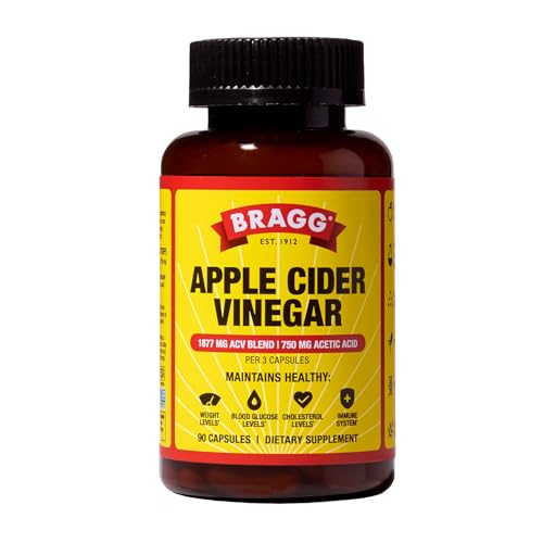 Bragg Organic Apple Cider Vinegar Capsules with Vitamin D and Zinc - 90 Count - Supports Immune...