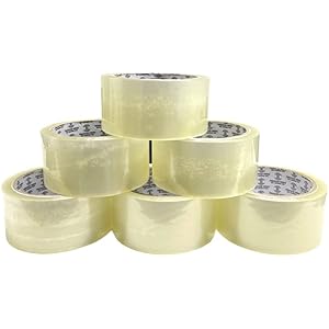 REQUISITE NEEDS Heavy Duty Strong Packaging Tape, Great For Packing, Shipping & Moving, 6 Roll (Clear Tape)