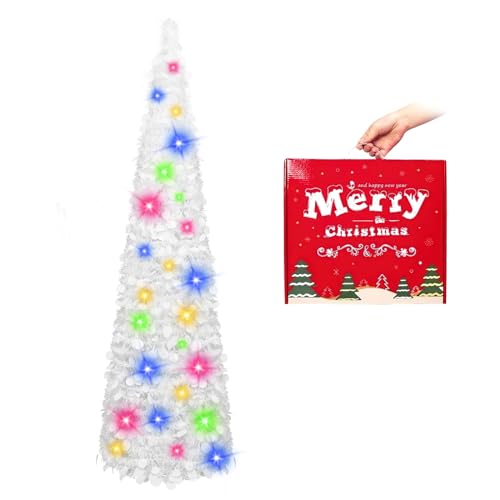 N&T NIETING Albero di Natale con supporto, 5ft (150cm) riutilizzabile Tinsel Tree pieghevole per decorazioni di Natale, casa, ufficio Decor