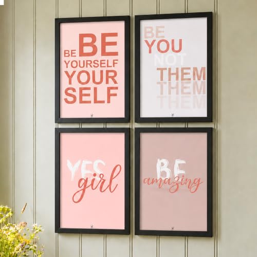 Image of PAINTINGMANTRA motivational wall frames Painting for living room, Motivational Quotes Posters for office, Home, Set of 4, 9x13 Inch