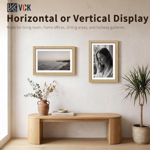 Image of VCK 11x17 Picture Frame 5 Pack, Natural Exclusive Wood, HD Glass, for Print