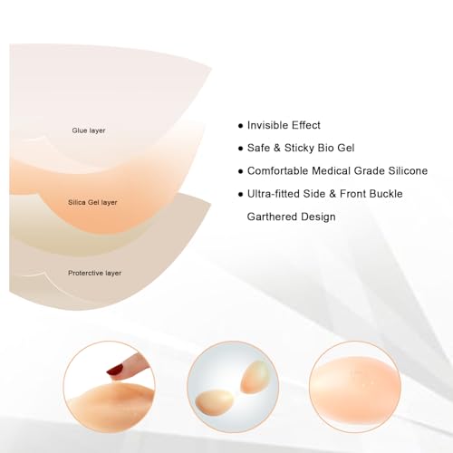 Vicetone BR.1 Nonio Adhesive Bra Strapless Sticky Invisible Push Up Reusable Silicone The Best Off Backless Viscous thumb #3
