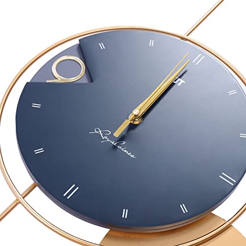 Reloj de Pared Digital Grande Moderno Azul y Oro miniatura 6