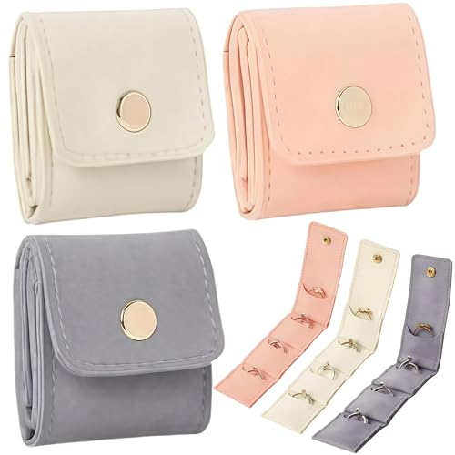 3 Pcs Mini Travel Jewelry Bag, Jewelry Organizer, Mini Pouch, Foldable Multifunctional Travel Jewelrys Pouch With Buckle