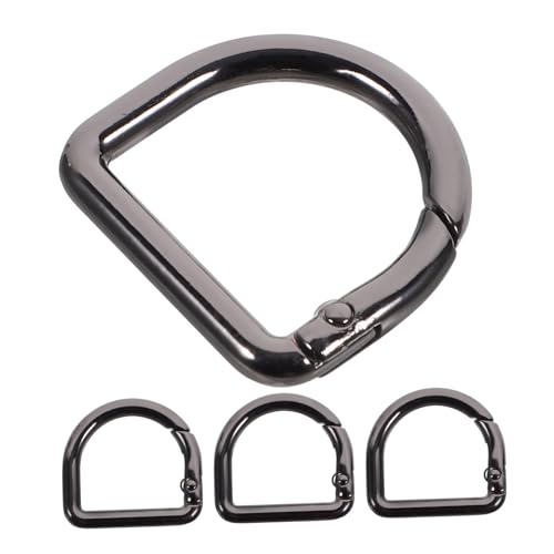 Homoyoyo 4pcs d Shaped Spring Snap Clip Hooks Carabiner for Handbag Backpack Dog Leash Convenient Quick Release Keyring Buckles for Everyday Use