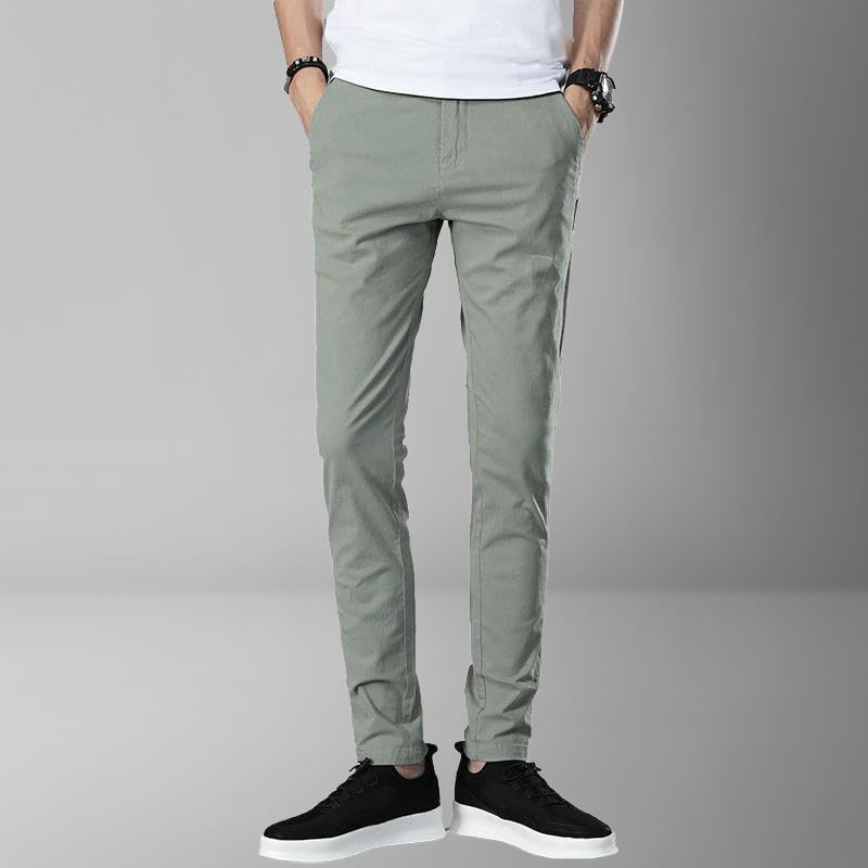 Men's Autumn Korean Style Slim Fit Tapered Trendy Versatile Elastic Casual Pants4