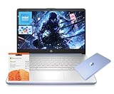 HP 14" Laptop, Intel Processor N150 (Beat i3) 4GB RAM 128GB UFS 1-Year Office 365 Copilot AI Win11 WiFi6 Computer for Creator Business Gaming Study w/GM Accessory