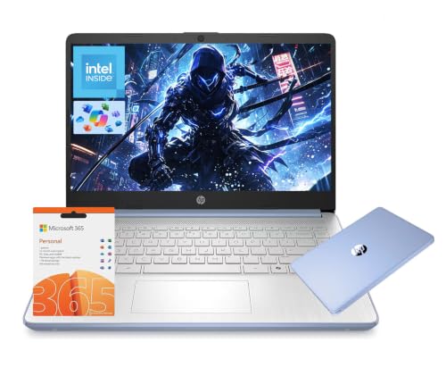 Image of HP 14 inch Laptop, Intel Processor N150 (Beat i3) 4GB RAM 128GB UFS 1-Year Office 365 Copilot AI Win11 WiFi6 Computer for Creator Business Gaming Study w /GM Accessory
