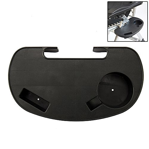 Hootech Universal Utility Tray Zero Gravity Chair Cup Holder Clip On Chair Table with Mobile Device Slot and Snack Tray