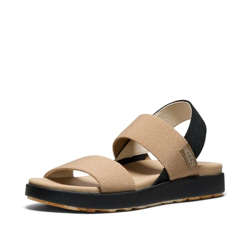 KEEN Correa Trasera Elle, Sandalias de cuña Mujer, Cornstalk Negro, 37 EU