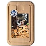 ✅ PERFEKTE GRÖSSE: Mit 45cm x 30cm x 2,3cm und einem Gewicht von 2,3 kg bieten wir Dir ein massives Schneidbrett, das alle Deine Messer und Klingen schont. Im Gegensatz zu Glas oder Stein ist Holz extrem klingenschonend.