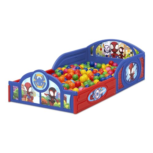 Image of Delta Children Toddler Bed with Guardrails, Spidey Kids Bed for Boys Girls