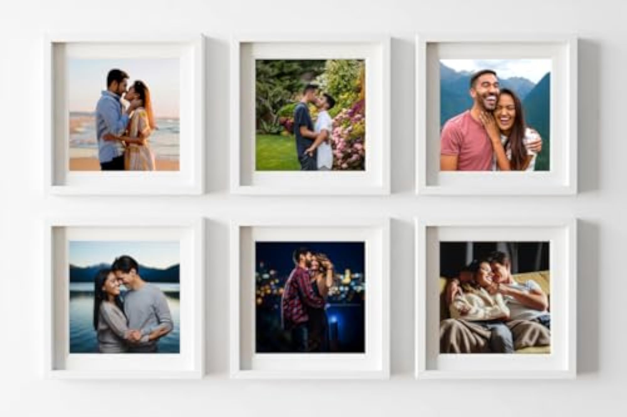 Modern White Photo Frame Set, 3x3 Inches, Home Decor