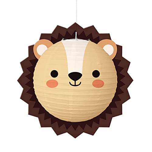 Erhigher Faroles de papel con estampado de animales, linterna de animales de granja, lindos dibujos animados, decorativos, accesorios de ambiente encantador, papel de bosque para festivales, leones