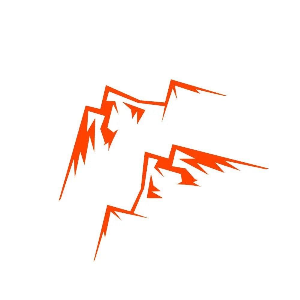 Dabhuoc Glossy Orange Car Stickers Camper Van Custom Mountain Graphics Vinyl Decals Tuning Accessories(Glossy Orange)