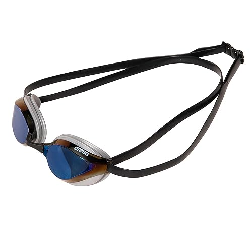 Image of ARENA Unisex Python Racing Swim Goggles for Men and Women Anti-Fog No Leak Max Comfort Dual Strap, Mirror /Non-Mirror Lens