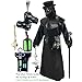 Absolute Vibe Plague Doctor Costume Halloween Medieval Monk Priest Renaissance Cosplay Cloak Robe Costume (L) Black