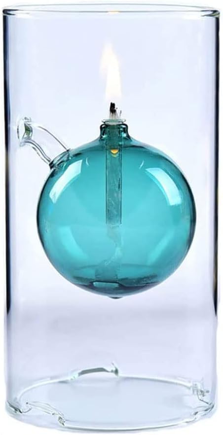 Decorative Lighting Oil Lamp Less Oil Lamp Home Emergency Lighting Butter Lamp Kerosene Lamp for Indoors Transparent Glass Oil Lamp Glass Candlestick