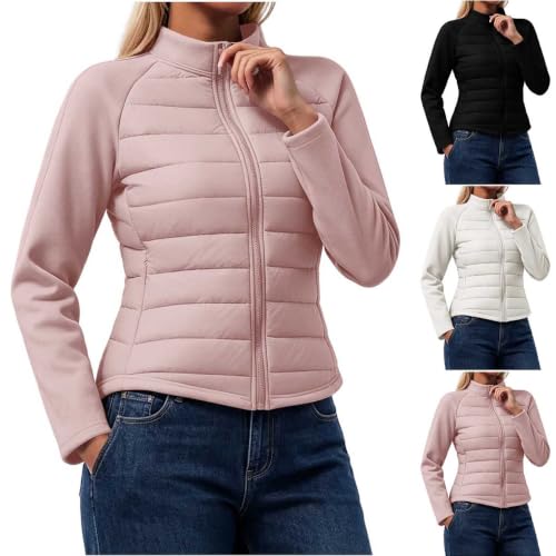 fartey Down Jacket Women Lightweight Quilted Overcoat Zip Up Puffer Coat - image 1